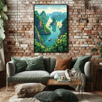 Tropical Seascape Poster: Halong Bay Adventure Art