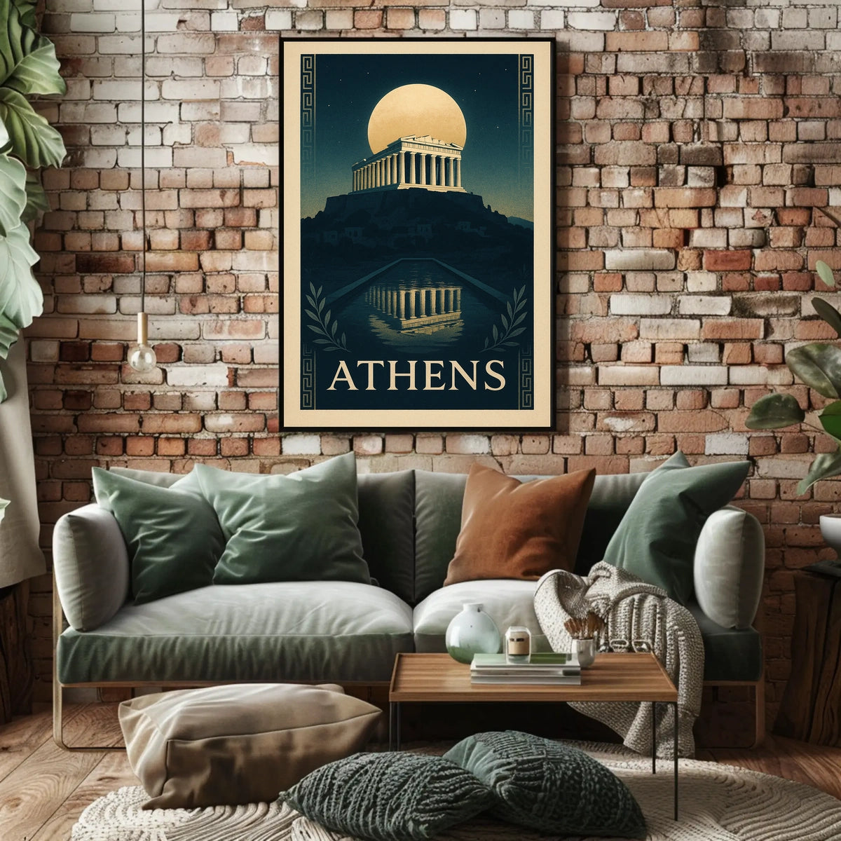 Athens The Parthenon Under Moonlight Poster