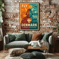 Denmark Travel Adventure Vintage Danish Exploration Travel Poster PosterGoat