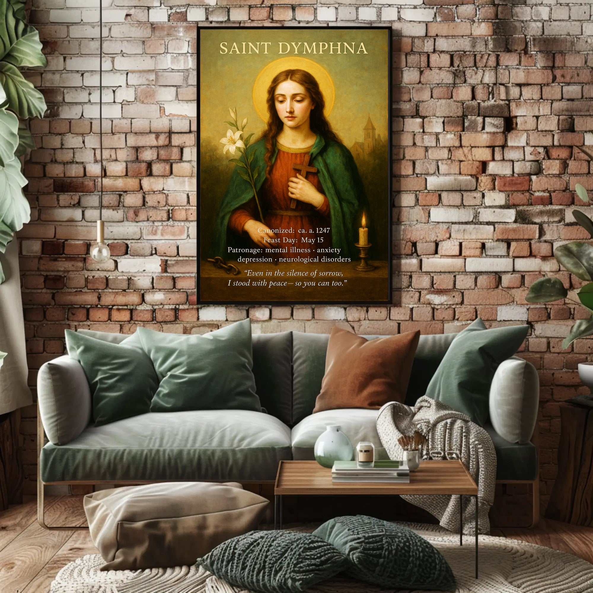 Saint Dymphna Patron of Mental Illness Poster PosterGoat