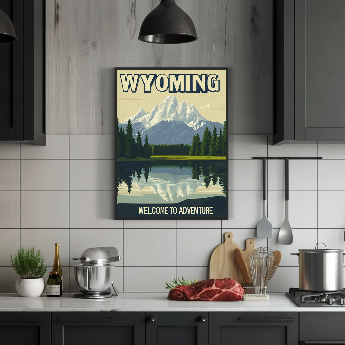 Wyoming Adventure Vintage Poster