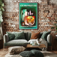 New York Worlds Fair Poster Vintage Empire State Wall Art