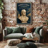James K. Polk Bust Presidential History Poster
