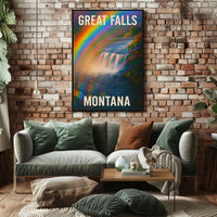 Stunning Great Falls Montana Scenic Nature Landscape Photography Realism Art Poster For Wanderlust Decor Enthusiasts