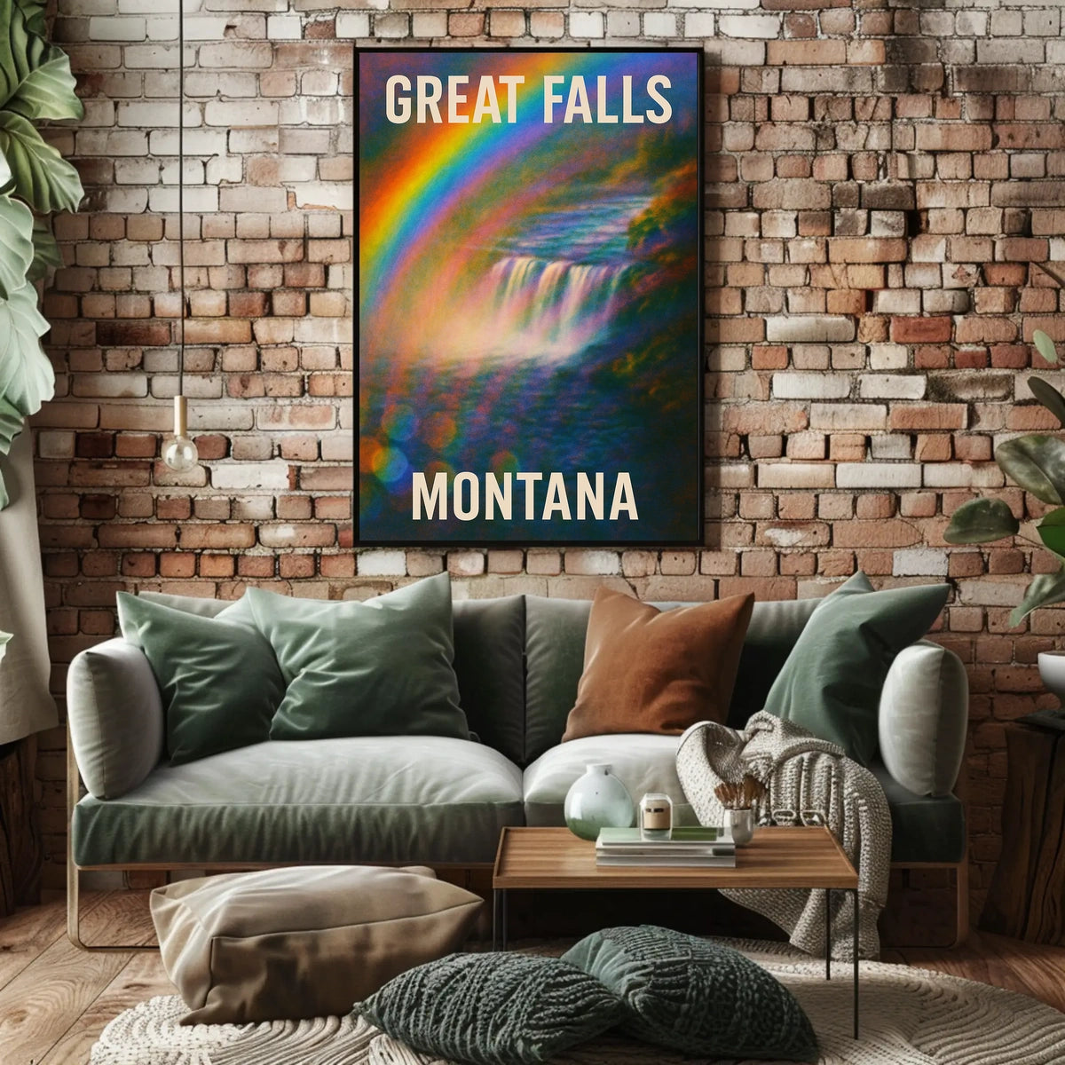Stunning Great Falls Montana Scenic Nature Landscape Photography Realism Art Poster For Wanderlust Decor Enthusiasts