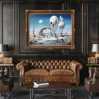 Surreal Structures on Stilts in Sci-Fi Poster