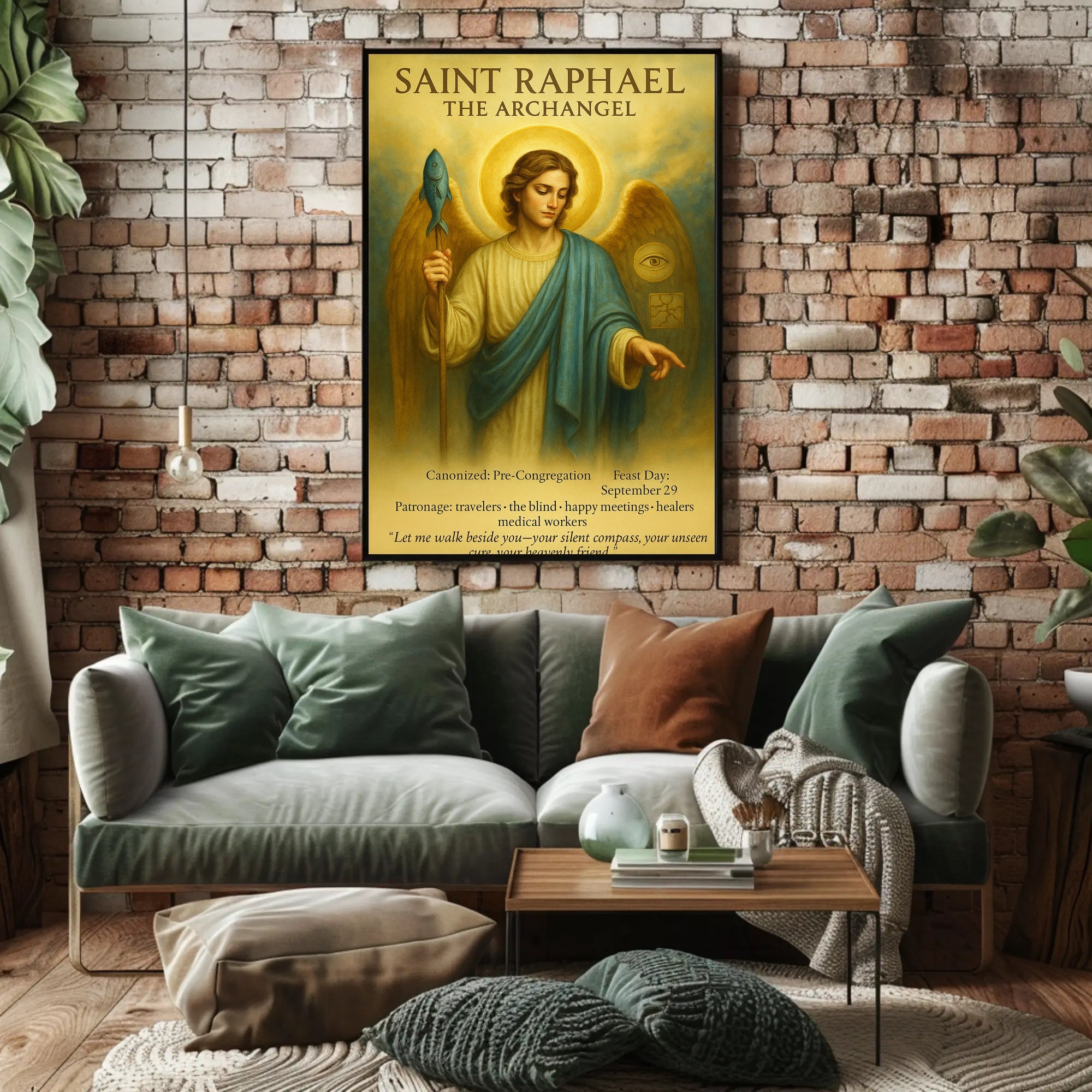 Saint Raphael Archangel Poster: Spiritual Guidance and Support Fantasy
