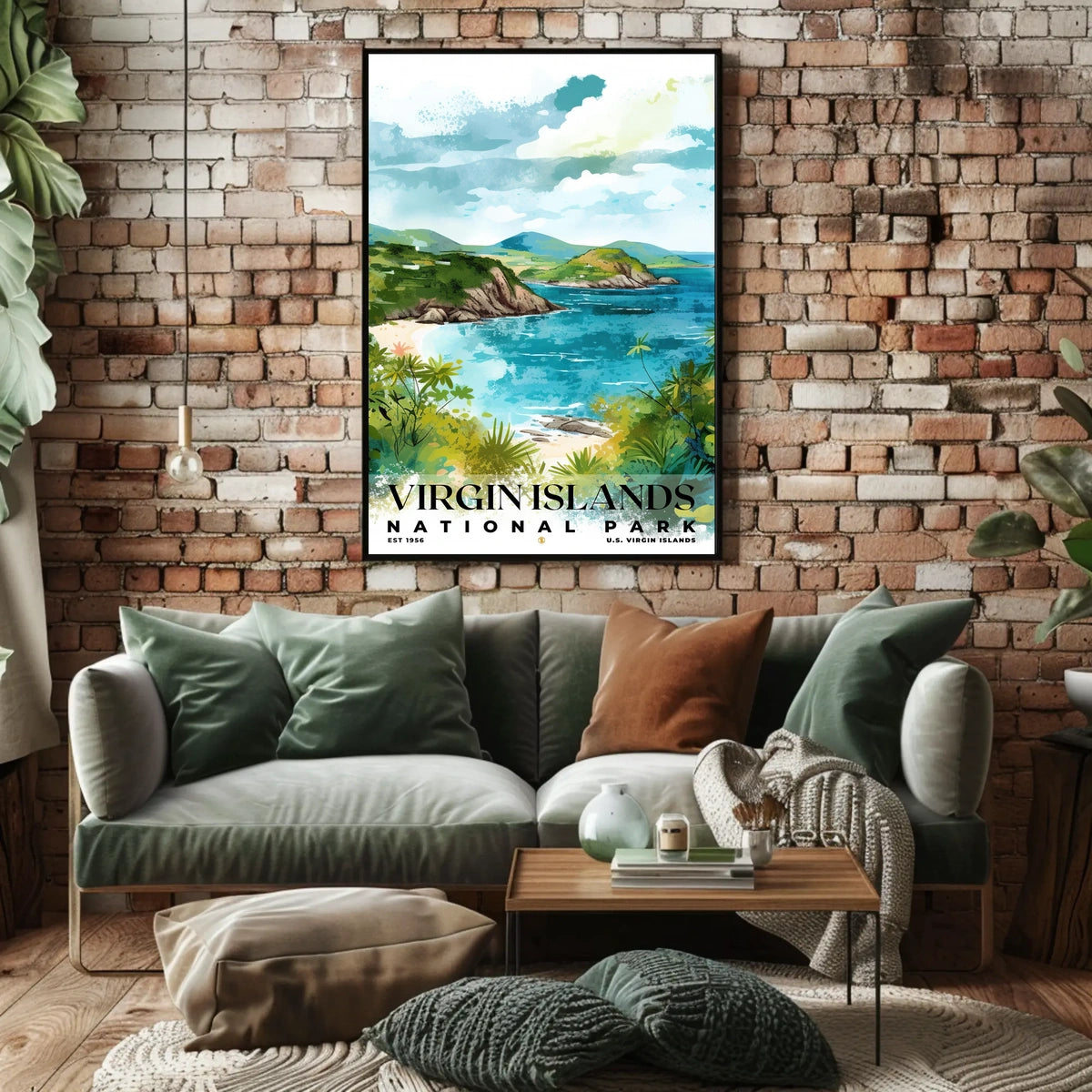 Virgin Islands Watercolor Wall Art Poster