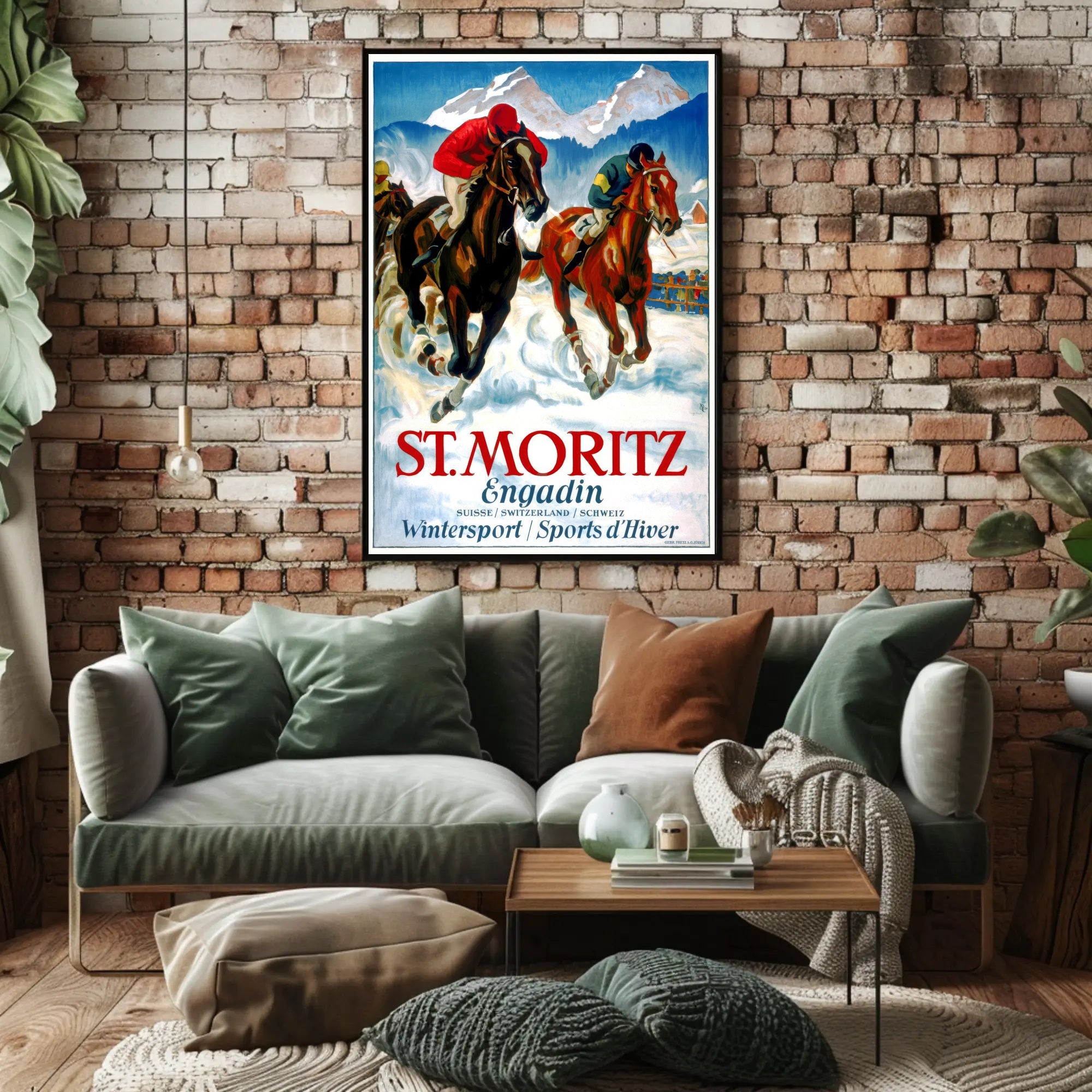 St. Moritz Adventure Vintage Winter Sports Travel Poster PosterGoat