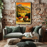 Serene Mountain Landscape at Sunset Poster