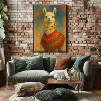 Festive Llama Portrait Poster