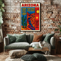 Arizona Saguaro and Grand Canyon Celebration Poster