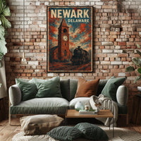 Newark Clock Tower Travel Art Deco Poster