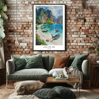 Koh Phi Phi Watercolor Travel Poster PosterGoat