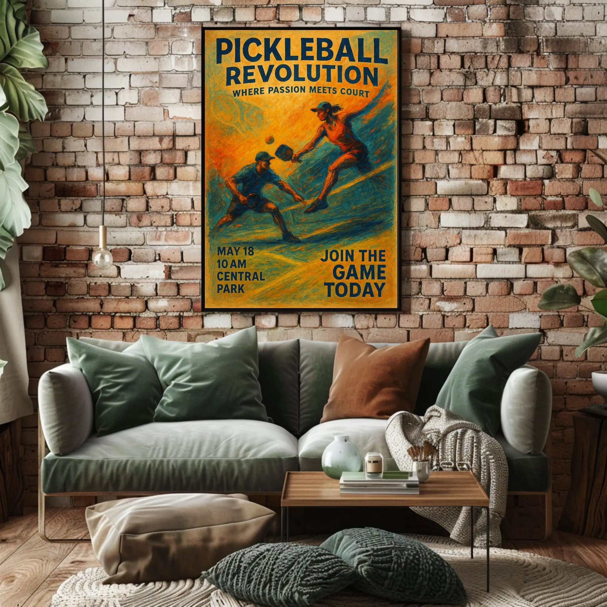Pickleball Energy Unleashed: Central Park Sports Poster