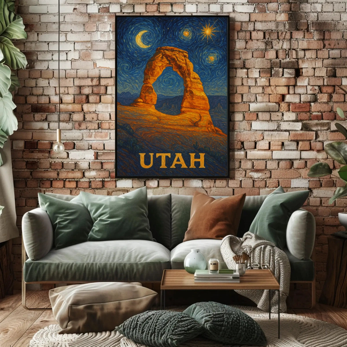 Delicate Arch Under Starry Night in National Park Poster