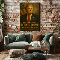 Patriotic Trump 47th President Vintage Scenic Poster