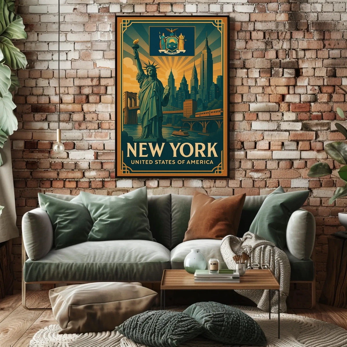 New York City Poster Vintage Iconic Travel Wall Art