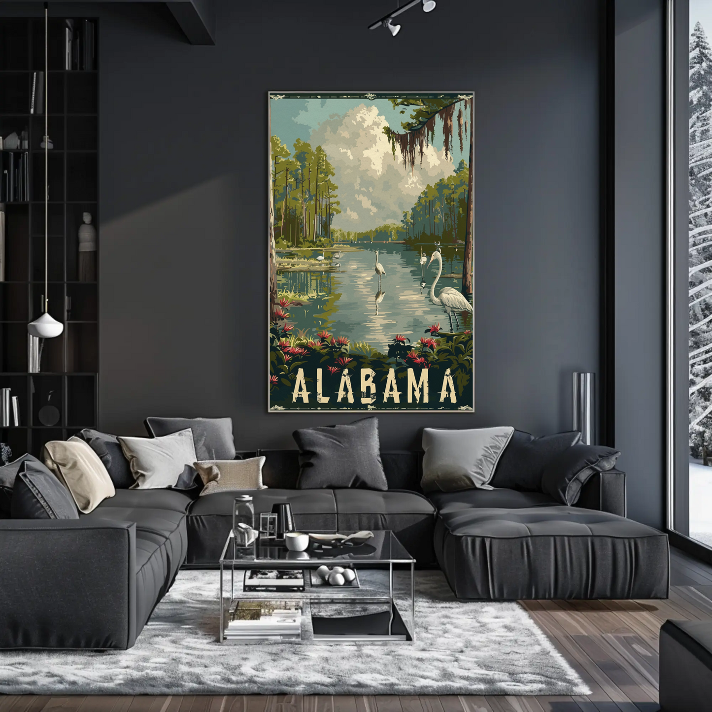 Alabama Wetlands and Herons Travel Poster