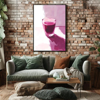 Glass Of Red Abstract Poster Wall Art Print