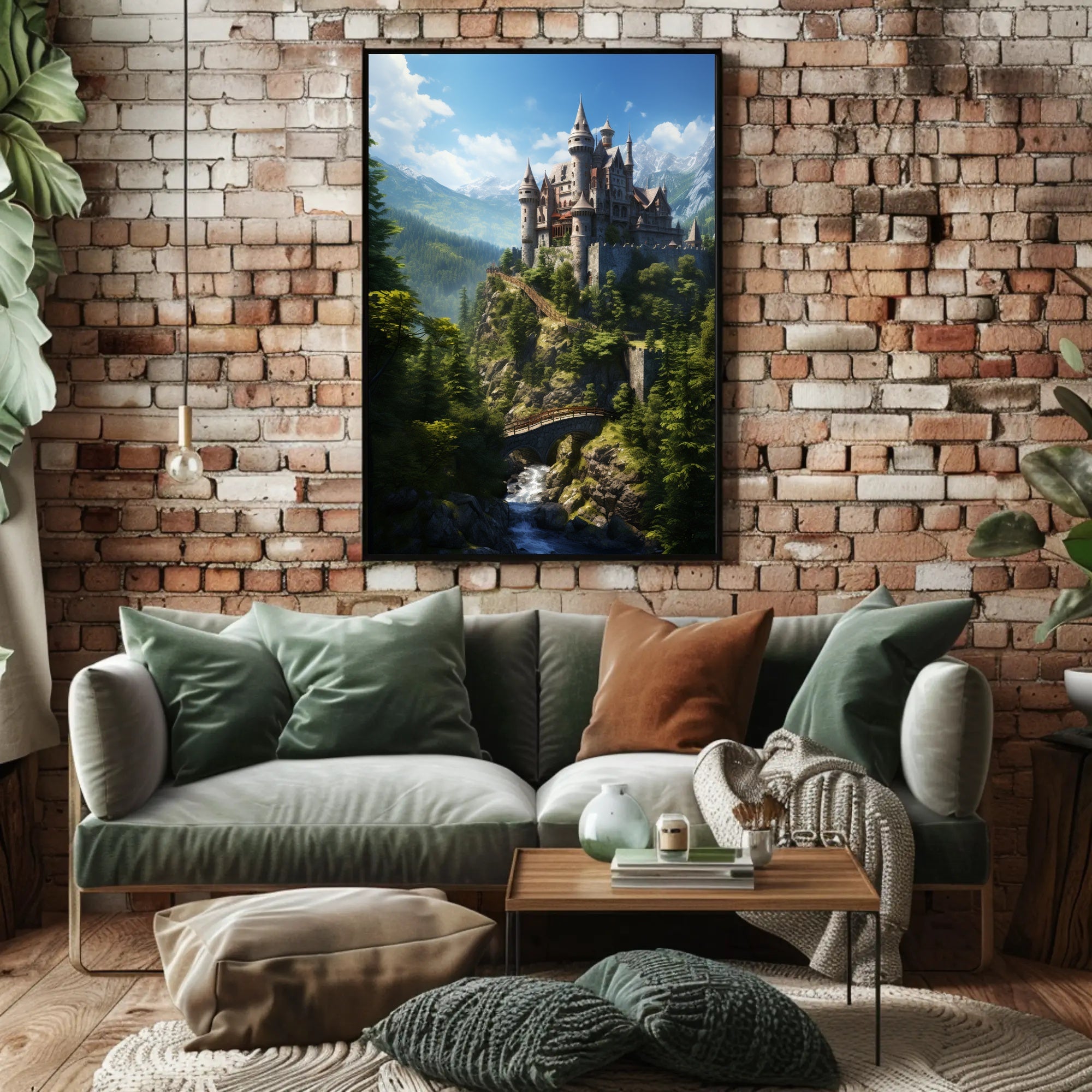 Enchanted Castle In The Mountains Poster PosterGoat