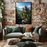 Enchanted Castle In The Mountains Poster PosterGoat