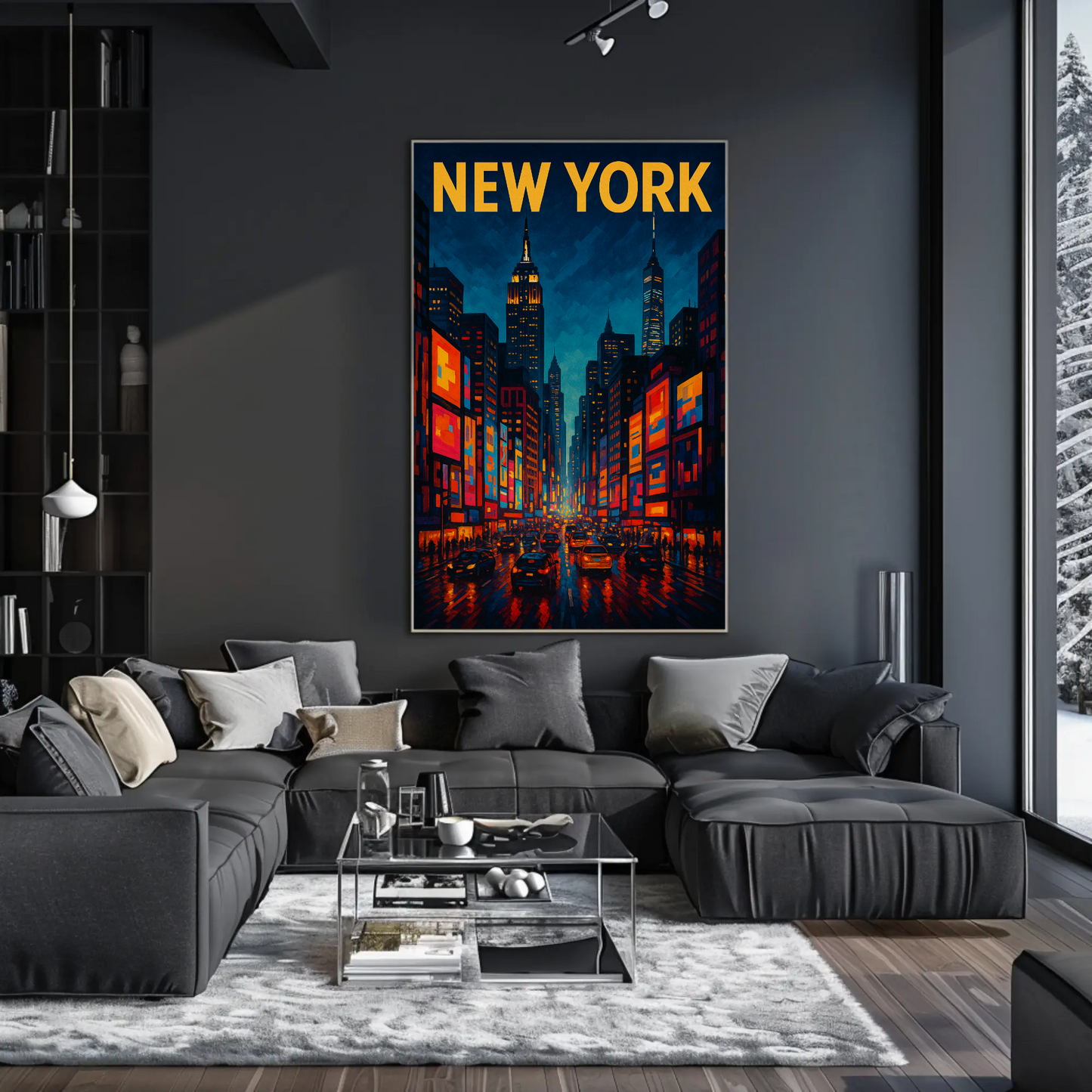 New York City Night Lights Travel Poster