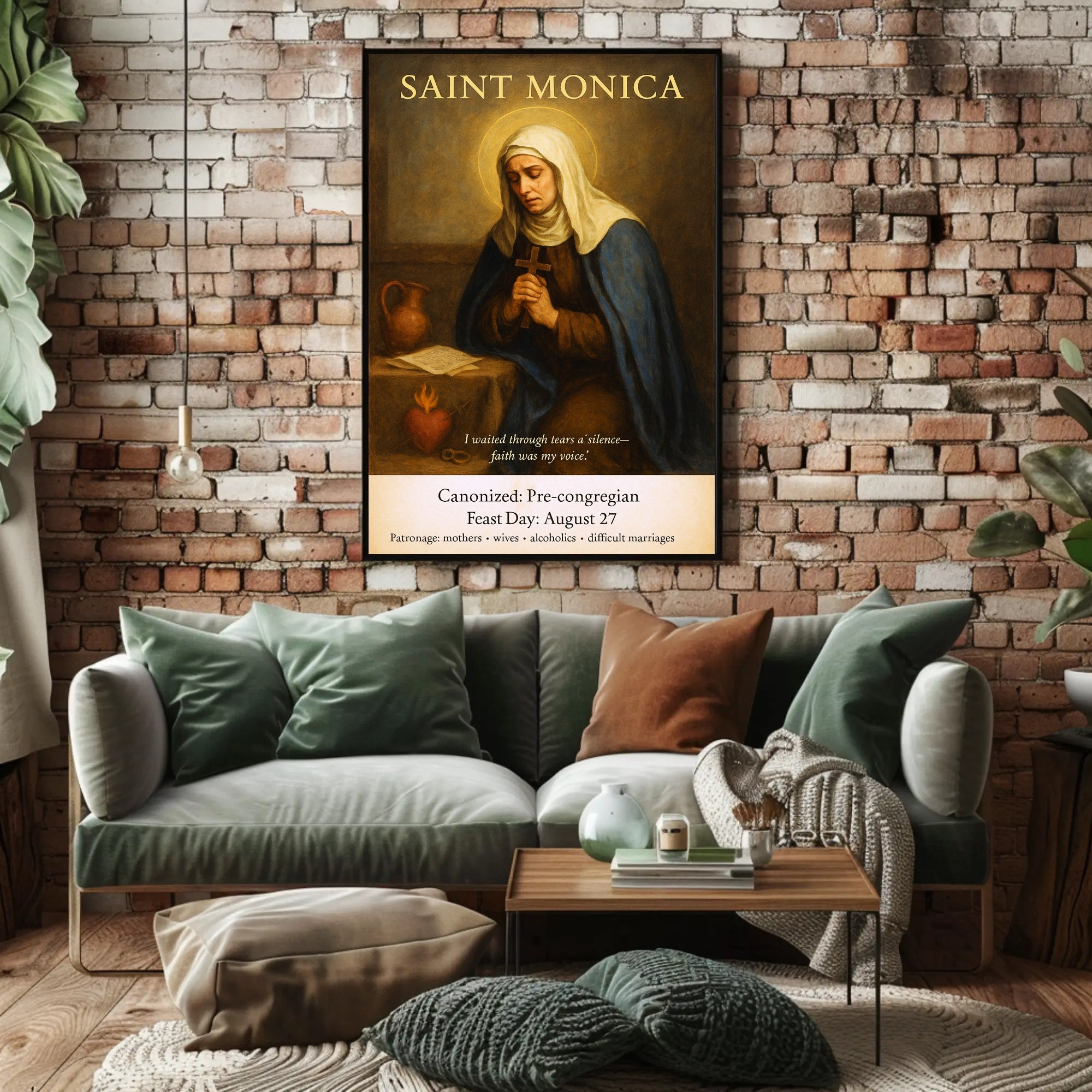 Saint Monica  Patron of Mothers and Wives Poster PosterGoat