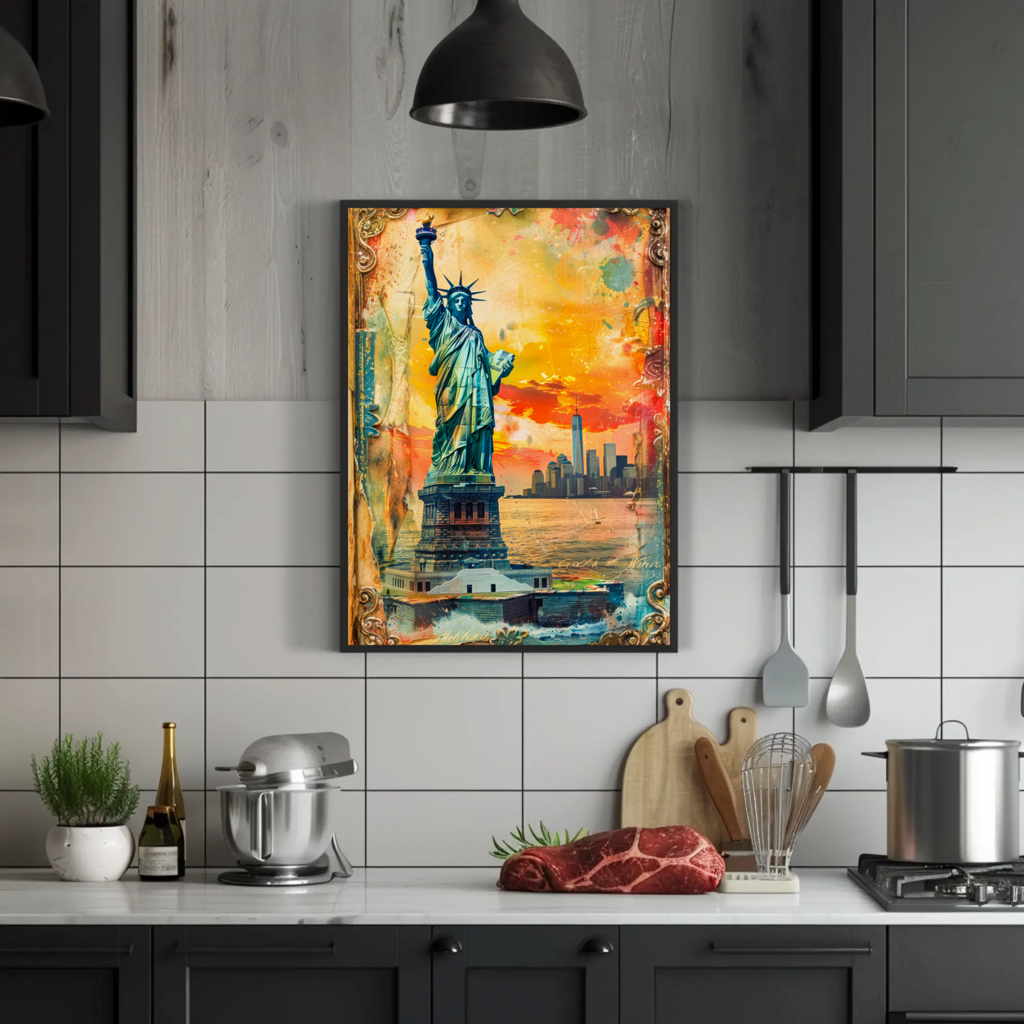 Statue of Liberty Vintage Travel Poster