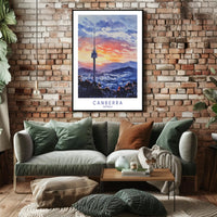 Canberra Sunset Skyline Poster PosterGoat
