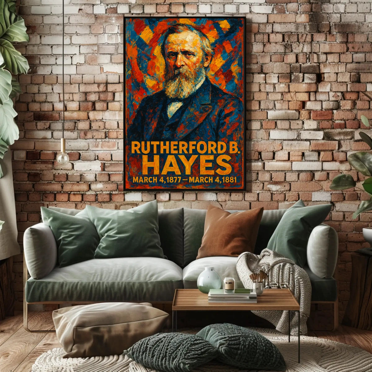 Rutherford B. Hayes 19th President of the United States Glitch Hop Art Poster