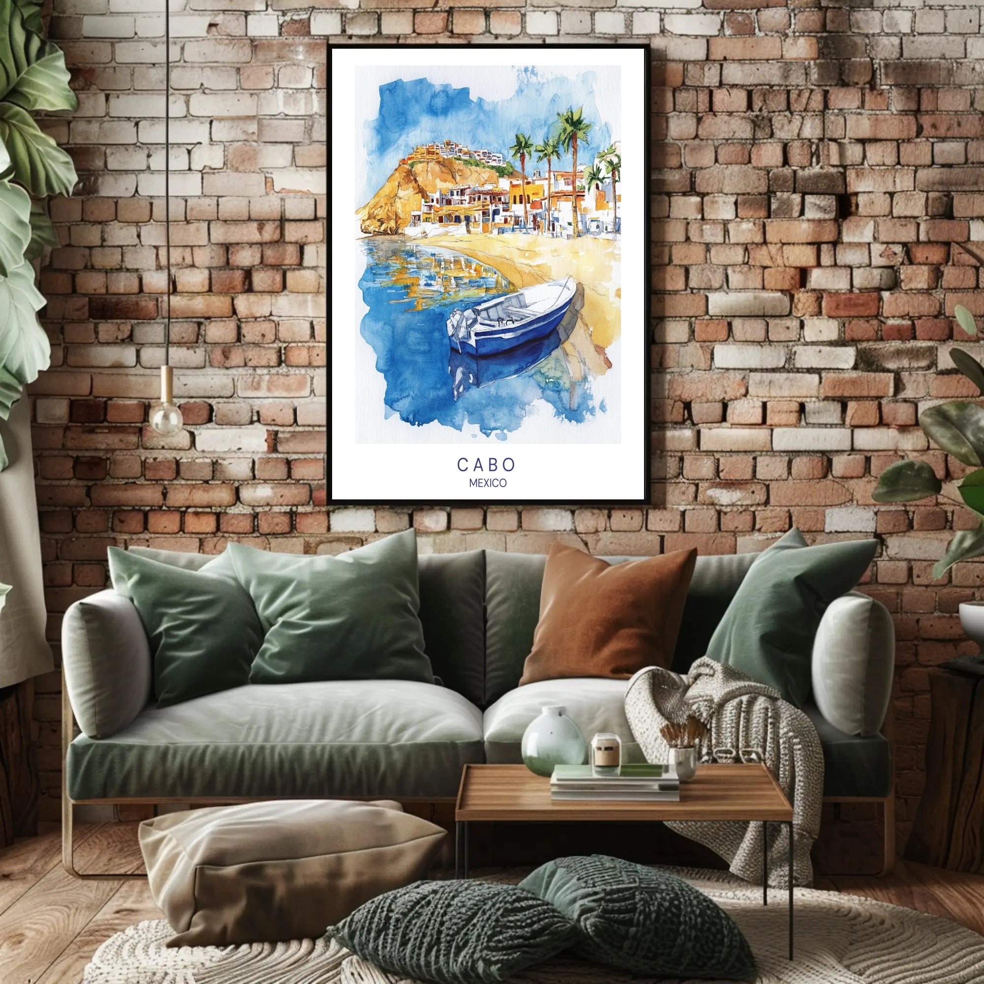 Cabo Watercolor Scenic View Travel Poster PosterGoat