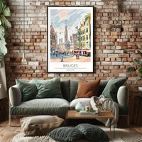 Charming Streets of Bruges Poster PosterGoat
