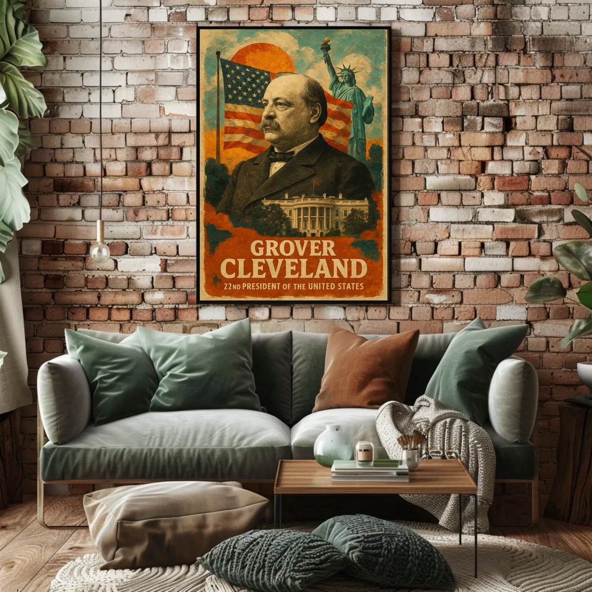 Grover Cleveland 22nd President of the United States Layered Digital Collage Poster