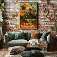 Grover Cleveland 22nd President of the United States Layered Digital Collage Poster