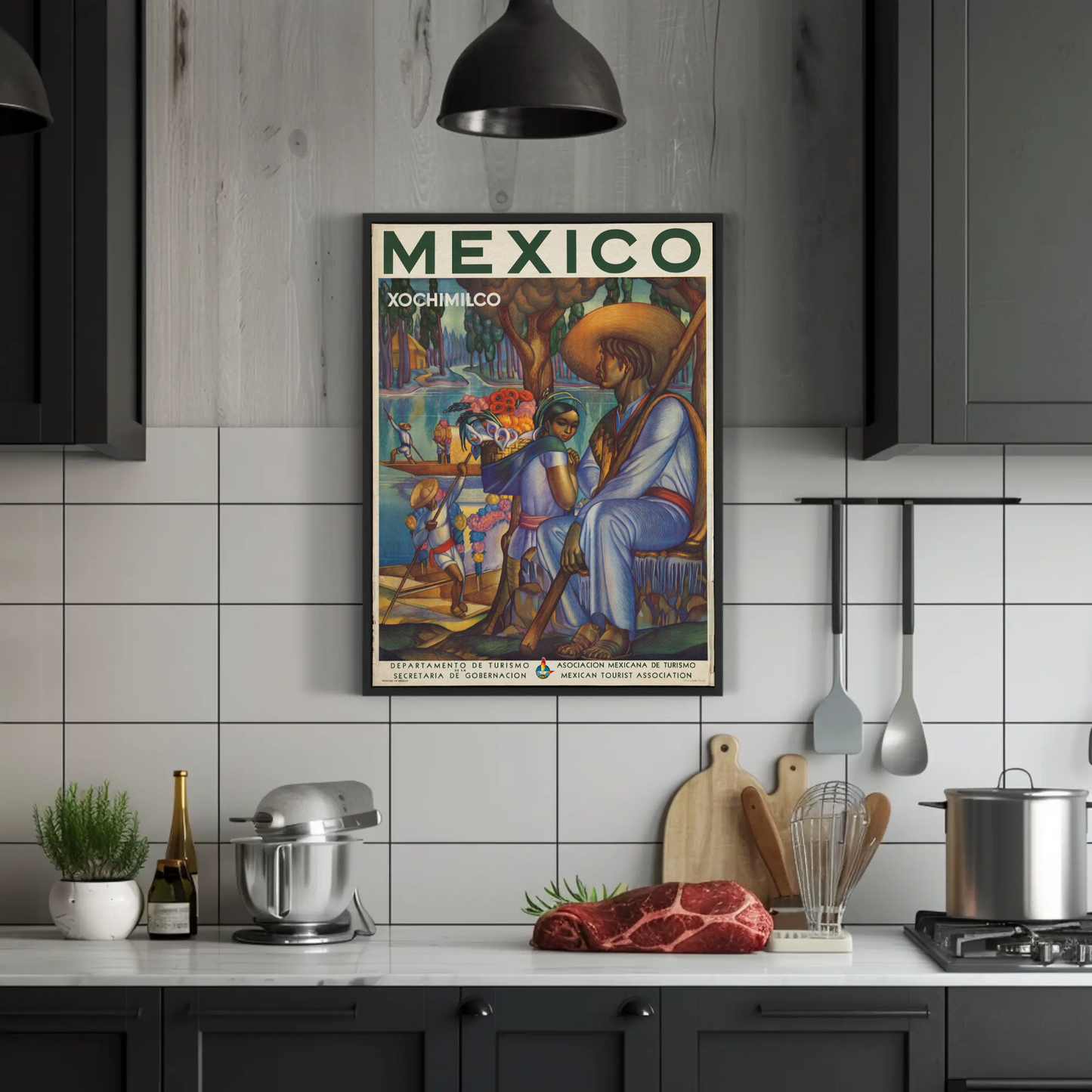 Xochimilco Vintage Poster Mexico Travel