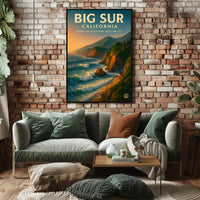 Big Sur Where the Mountains Meet the Sea Poster PosterGoat