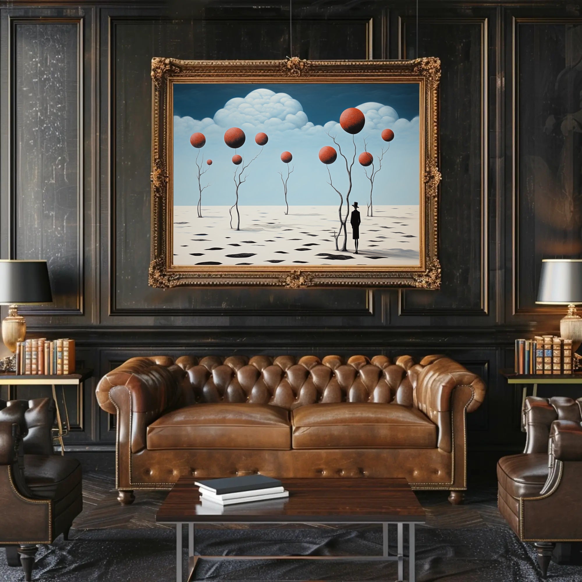 Surreal Trees in Desert Futuristic Sci-Fi Poster