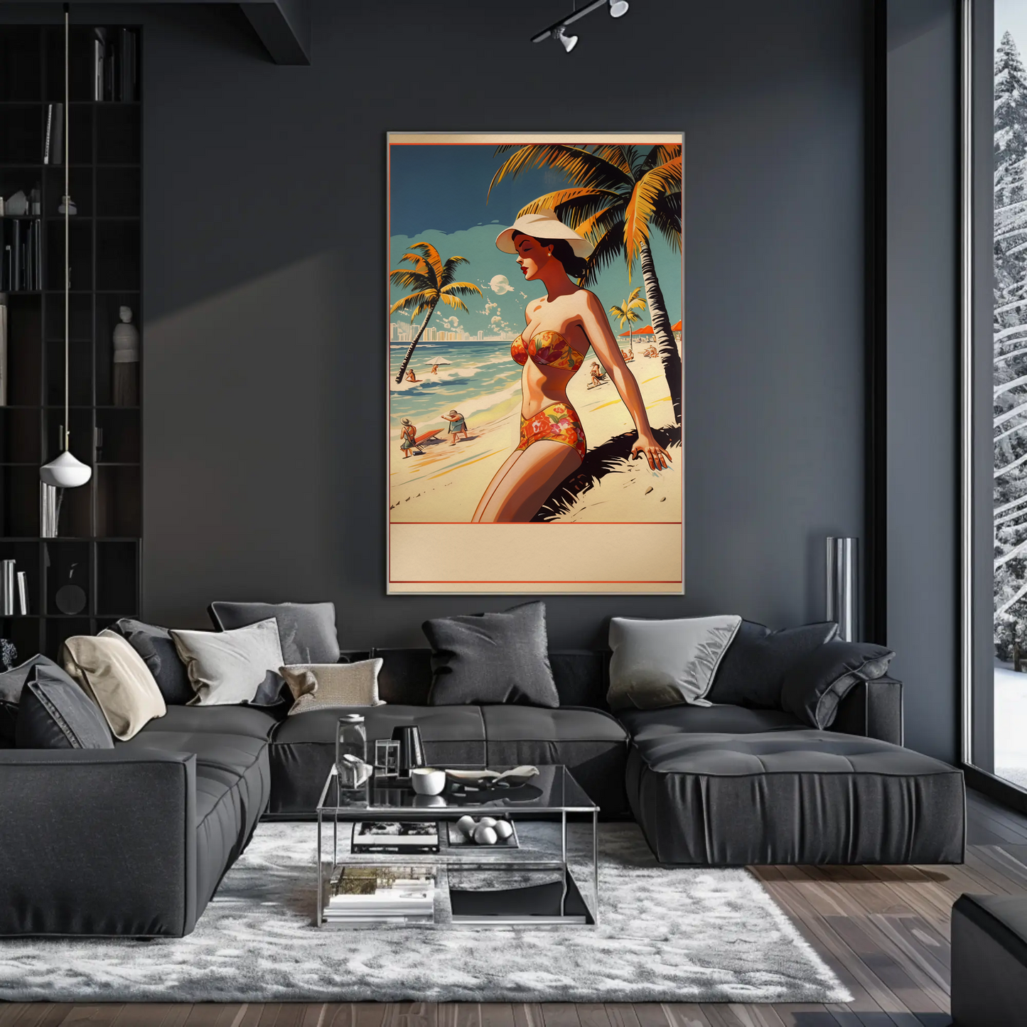 Retro Beach Beauty In Summer Scene Travel Poster