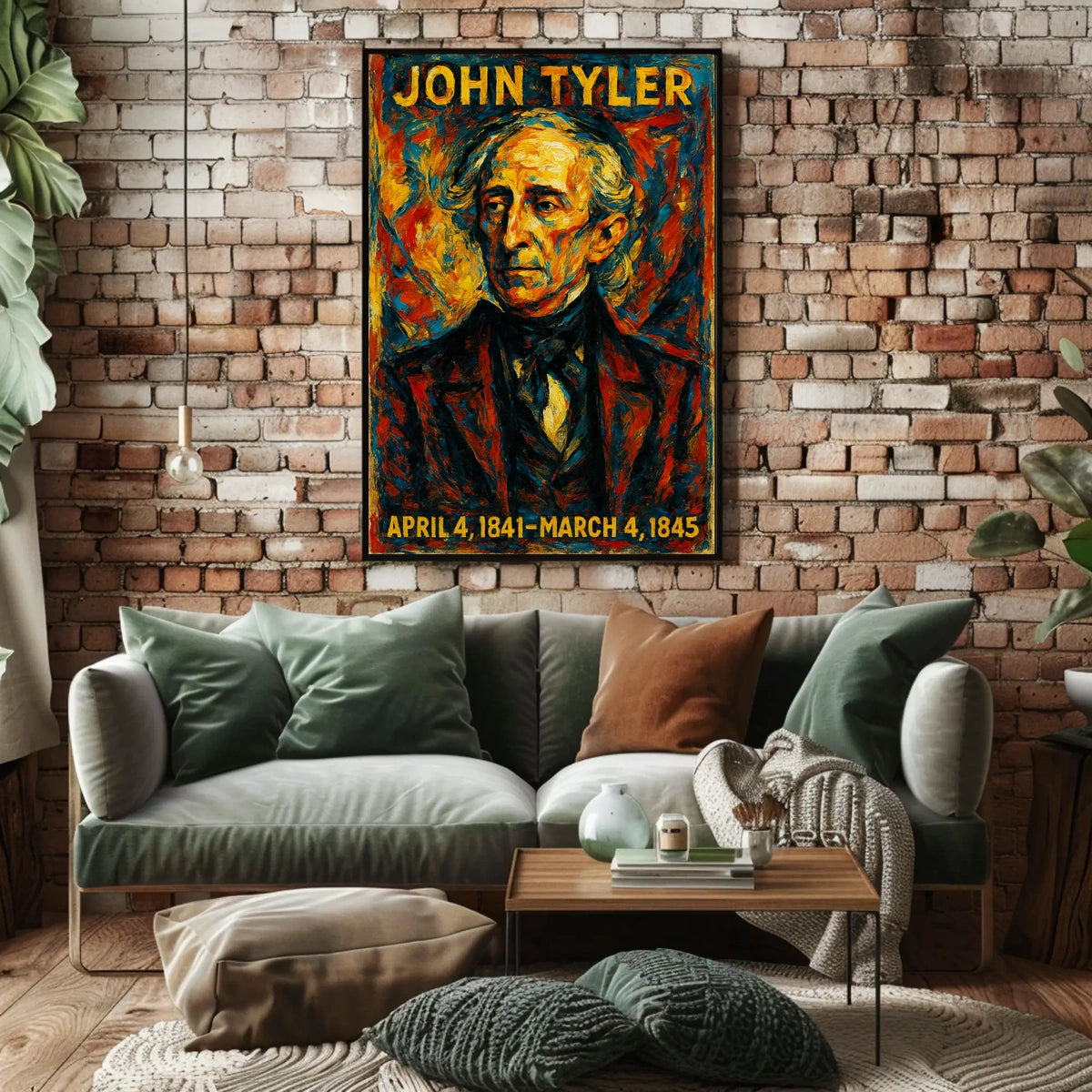 John Tyler 10th President of the United States Glitch Hop Art Poster
