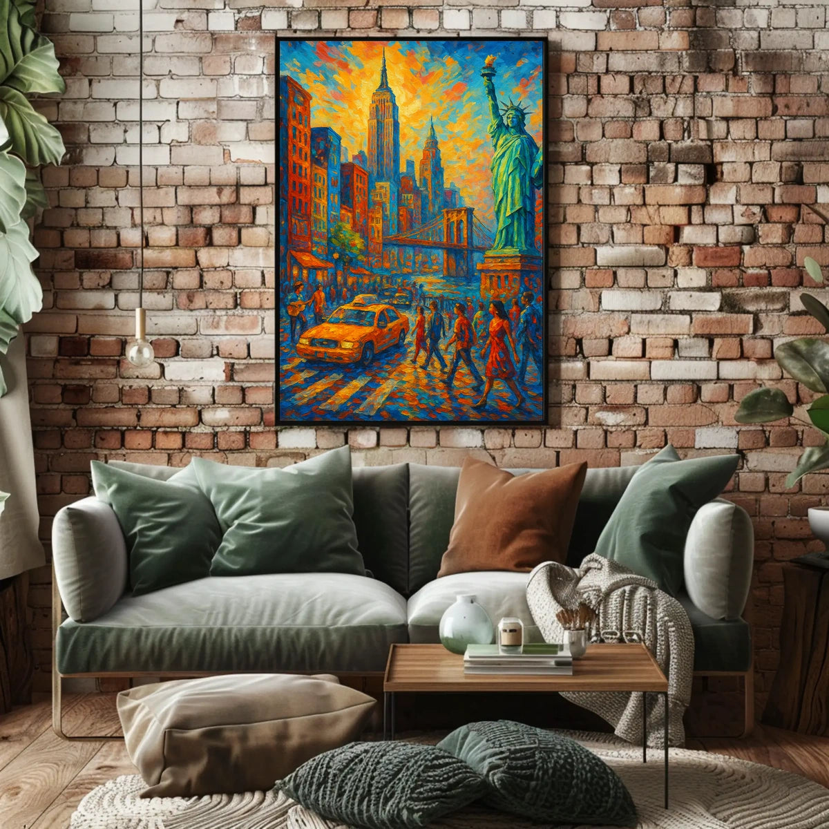 New York Cityscape Art Print Vibrant Impressionist For Home
