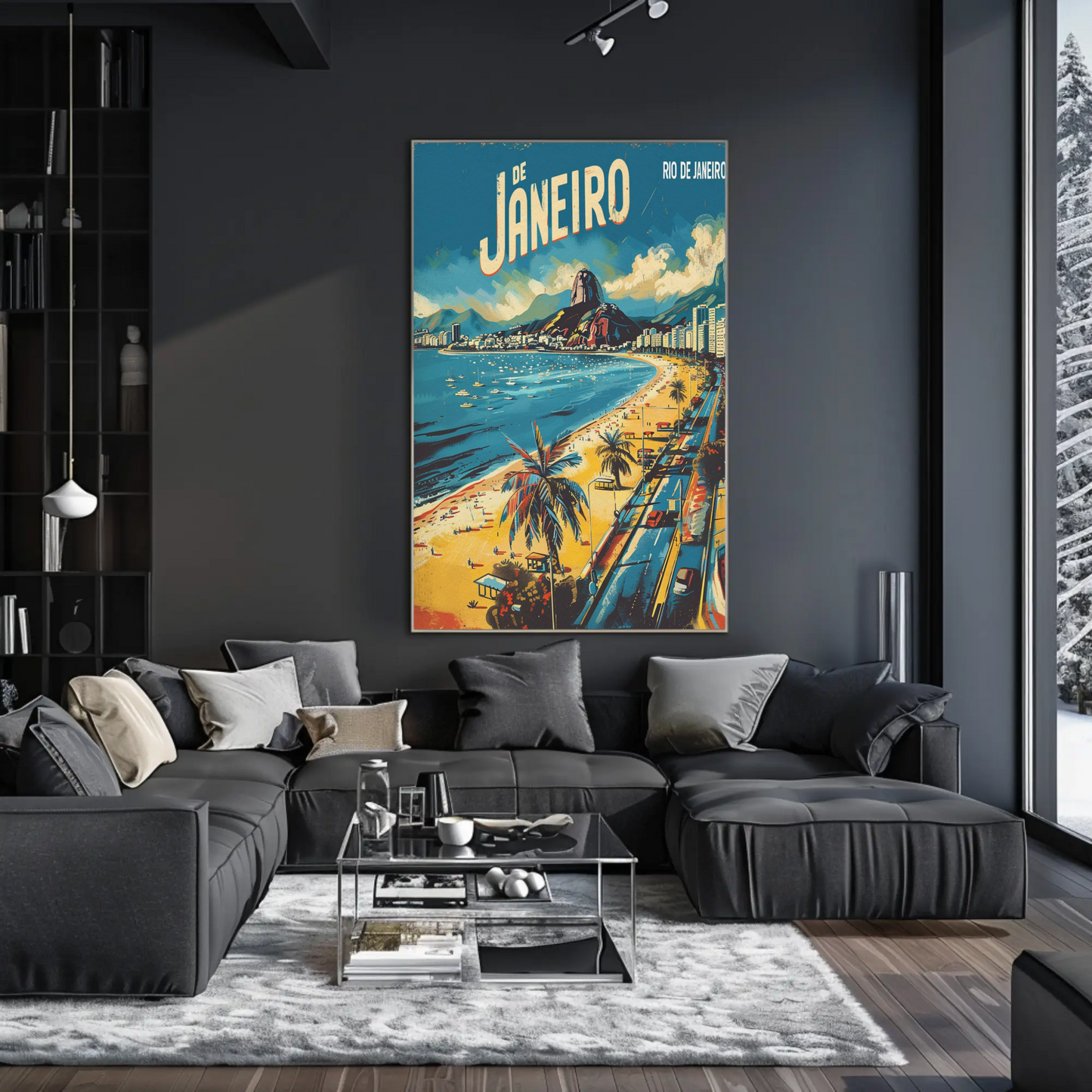 Rio De Janeiro Brazil Coastline Sugarloaf Beach Travel Poster