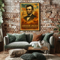Abraham Lincoln 16th President of the United States Layered Digital Collage Poster