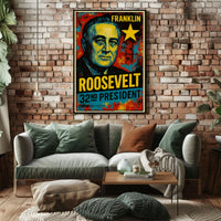 Franklin D. Roosevelt 32nd President of the United States Graffiti Pop Art Poster