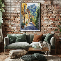 Serene Italian Village Scene Poster PosterGoat