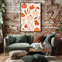 Autumn Harvest Fall Pumpkins Leaves Poster