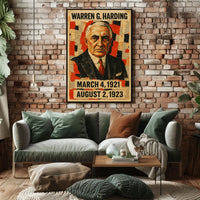 Warren G. Harding 29th President of the United States Layered paper Collage Poster