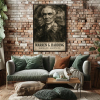Warren G. Harding 29th President of the United States Double Exposure Poster