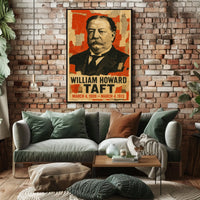 William Howard Taft 27th President of the United States Layered paper Collage Poster