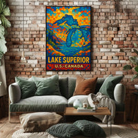 Lake Superior U.S.-Canada Poster